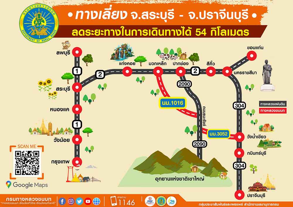 เช็กเลย กรมทางหลวงชนบท แนะ 9 เส้นทางจราจร เลี่ยงรถติดช่วงปีใหม่ 2567 