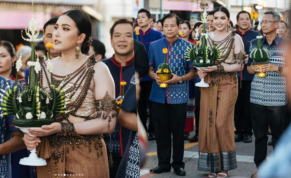 'พรพรรณ' สวยสะพรึง! รับบทนางรำบวงสรวง 'พญาศรีสัตตนาคราช' ทำแฟนวอลเลย์บอลตะลึง