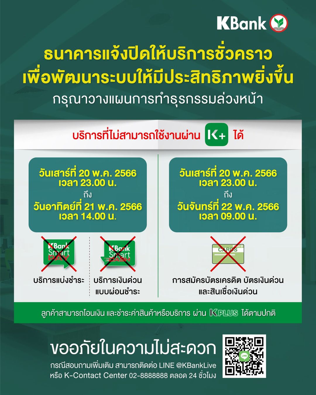 ธนาคารปิดปรับปรุงระบบชั่วคราว เดือนพฤษภาคม 2566 เช็กวัน-เวลาได้ที่นี่