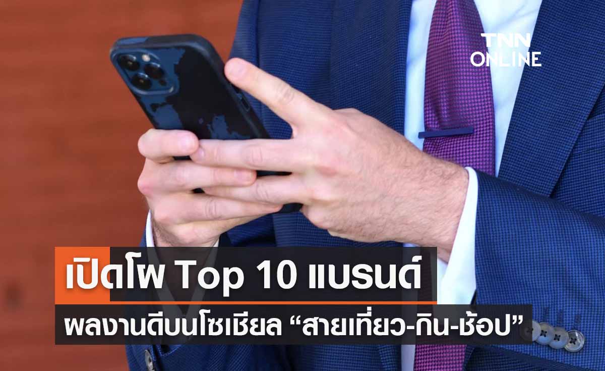 เปิดโผ Top 10 แบรนด์ ผลงานดีบนโซเชียล “สายท่องเที่ยว-กิน-ช้อป”  ใครมาแรง!