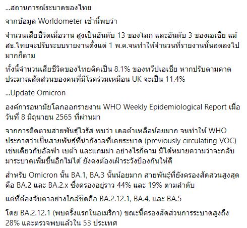 หมอธีระ เตือนโอมิครอน BA.2.12.1, BA.4, BA.5 แพร่เร็วขึ้น-หลบหลีกภูมิคุ้มกัน