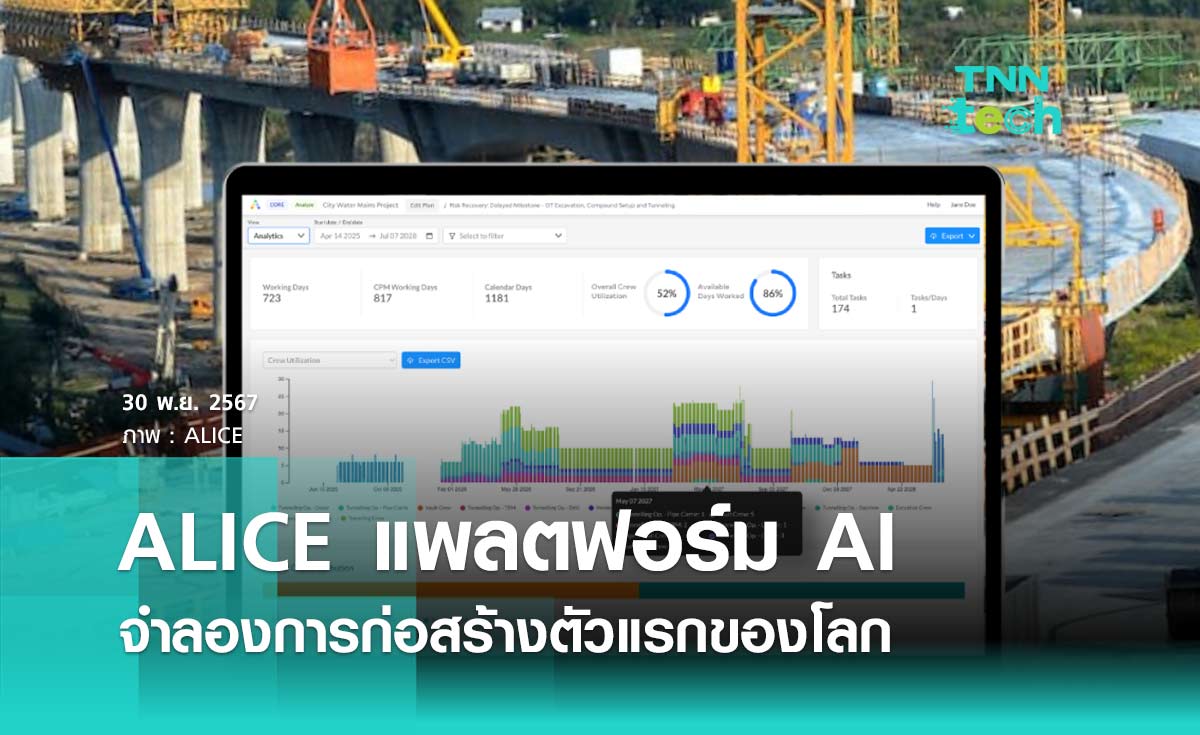 ALICE แพลตฟอร์มจำลองการก่อสร้างที่ขับเคลื่อนด้วยปัญญาประดิษฐ์ AI ตัวแรกของโลก