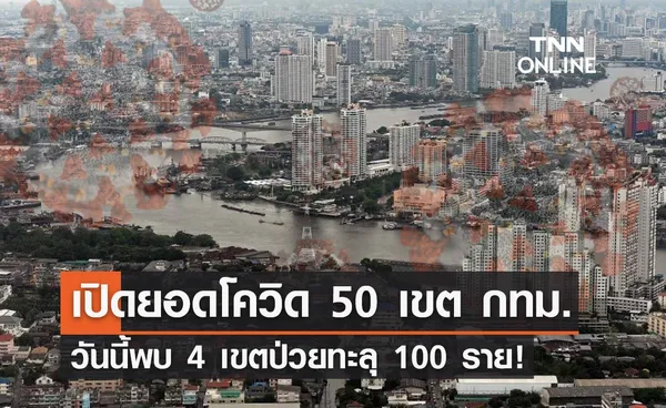 ครบทุกเขต! เช็กยอดผู้ติดเชื้อโควิด กทม. วันนี้มี 4 เขตทะลุ 100 ราย!