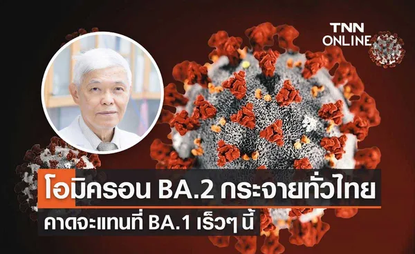 หมอยง พบโควิดโอมิครอน BA.2 กลายเป็นสายพันธุ์หลักในไทย คาดแทนที่ BA.1 เร็วๆ นี้