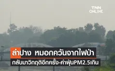 ลำปาง หมอกควันจากไฟป่ากลับมาวิกฤติอีกครั้ง-ค่าฝุ่น PM 2.5 เกินค่า