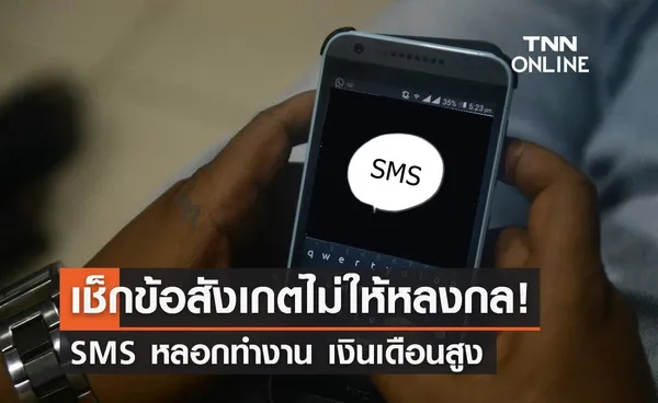 รู้ทันมิจฉาชีพ! ส่ง SMS หลอกทำงาน เช็กข้อสังเกตไม่ให้หลงกล