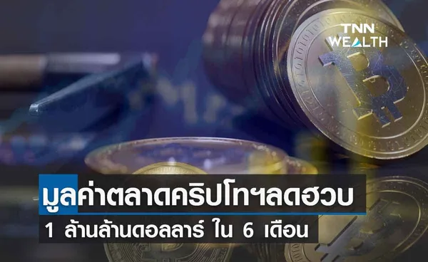 มูลค่าตลาดคริปโทฯลดฮวบ 1 ล้านล้านดอลลาร์ ใน 6 เดือน หลังถูกฉุดด้วย บิทคอยน์-อีเธอเรียม 