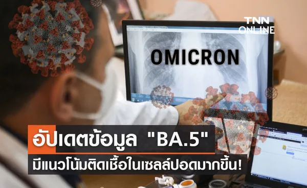 โอมิครอน BA.5 มีแนวโน้มติดเชื้อในเซลล์ปอดมากขึ้น แพร่ไวกว่า BA.1/BA.2