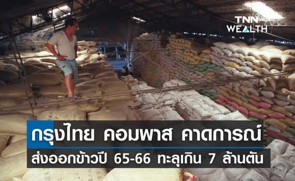 กรุงไทย คอมพาส คาดการณ์ ส่งออกข้าวปี 65-66 ทะลุเกิน 7 ล้านตัน 