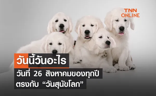 วันนี้วันอะไร วันที่ 26 สิงหาคม ของทุกปี ตรงกับ “วันสุนัขโลก”