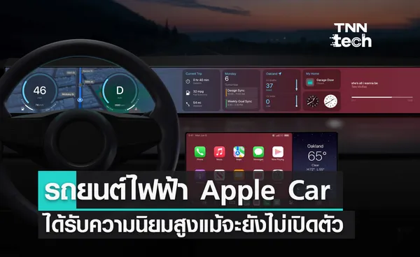 รถยนต์พลังงานไฟฟ้า Apple Car ได้รับความนิยมสูงแม้จะยังไม่เปิดตัว