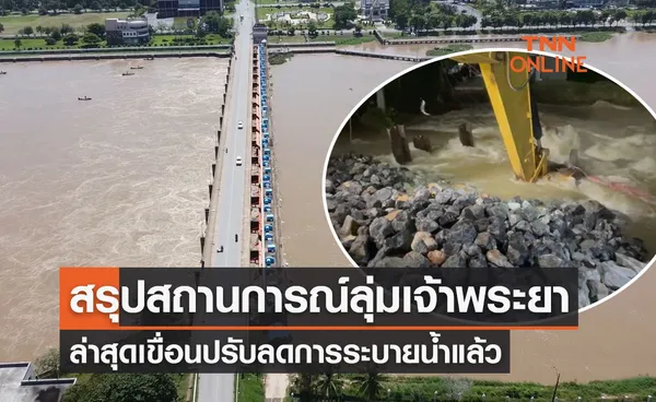 สรุปสถานการณ์ เขื่อนเจ้าพระยา 19 ต.ค. ล่าสุดปรับลดการระบายน้ำแล้ว  