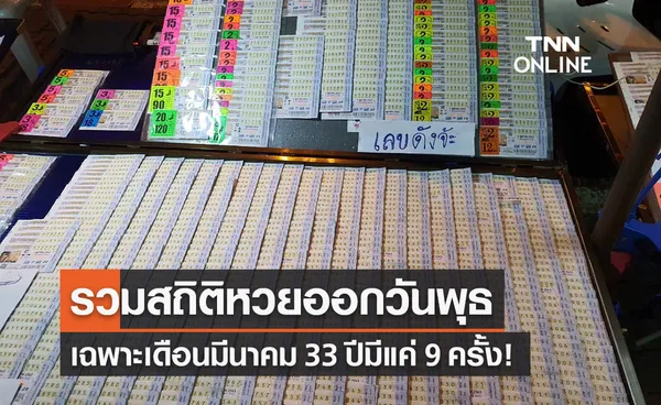 สถิติหวยออกวันพุธ เดือนมีนาคมรอบ 33 ปีมีแค่ 9 ครั้ง ดูแนวทางเลขเด็ด