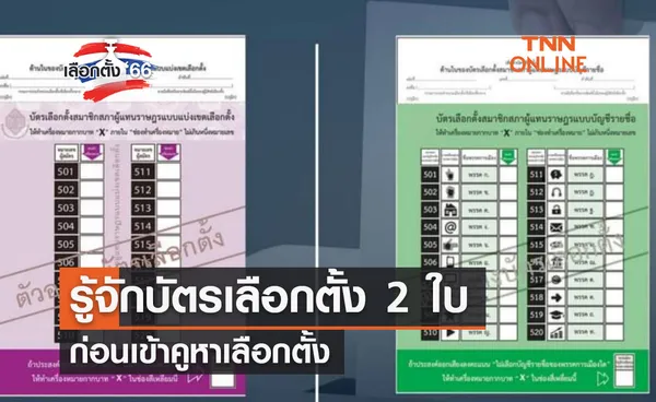 เลือกตั้ง 2566 รู้จักบัตรเลือกตั้ง 2 ใบก่อนเข้าคูหาเลือกตั้ง