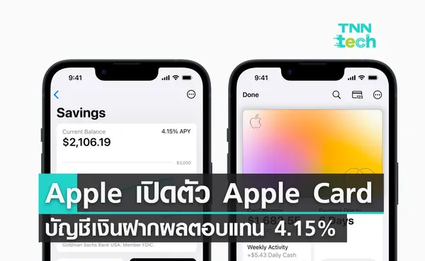 Apple เปิดตัว Apple Card บัญชีเงินฝากผลตอบแทน 4.15% ต่อปี