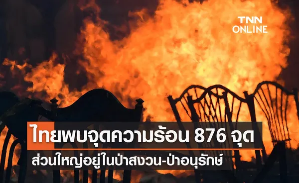 GISTDA เผยไทยพบจุดความร้อน 876 จุด  ส่วนใหญ่อยู่ในป่าสงวน