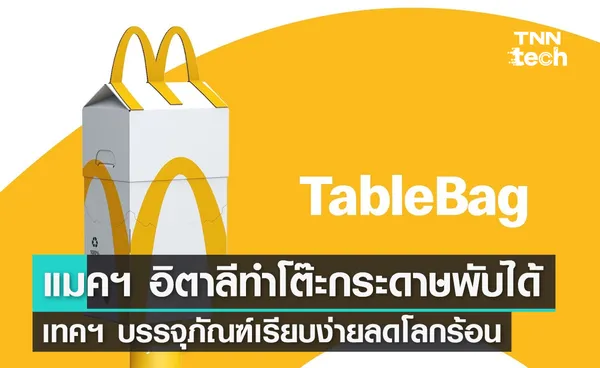 แมคโดนัลด์อิตาลีทำโต๊ะกระดาษพับได้ เทคโนโลยีบรรจุภัณฑ์เรียบง่ายลดโลกร้อน