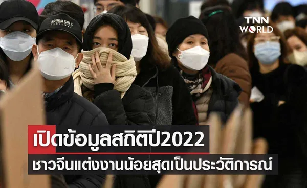 เปิดข้อมูลสถิติปี 2022 ชาวจีนแต่งงานน้อยสุดเป็นประวัติการณ์