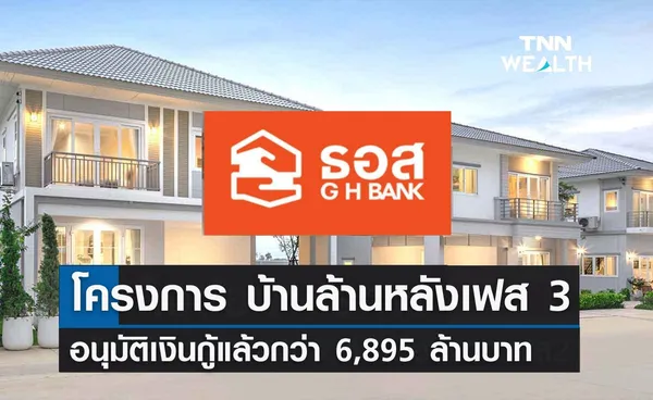 รีบยื่นก่อนสิทธิเต็ม! บ้านล้านหลังเฟส 3 อนุมัติเงินกู้แล้วกว่า 6.8 พันล้านบาท