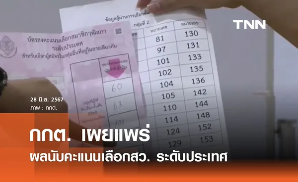 กกต. เผยแพร่ผลนับคะแนนเลือกสว. ระดับประเทศ