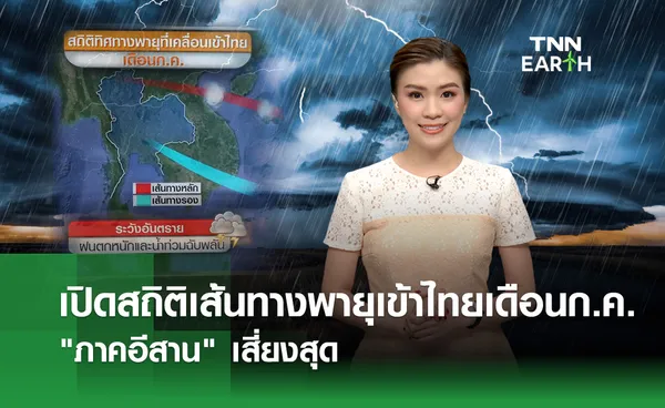 เปิดสถิติเส้นทางพายุเข้าไทยเดือนก.ค.