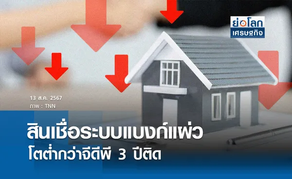 สินเชื่อระบบแบงก์แผ่วโตต่ำกว่าจีดีพี 3 ปีติด | ย่อโลกเศรษฐกิจ