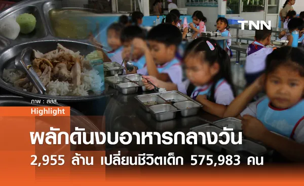 ผลักดันงบอาหารกลางวัน 2,955 ล้าน เปลี่ยนชีวิตเด็ก 575,983 คน 