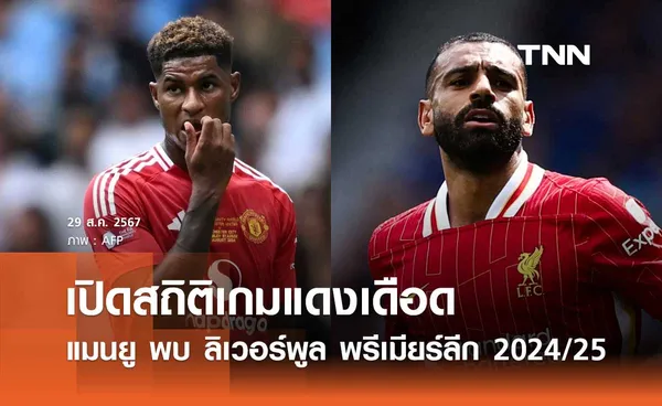 เปิดสถิติเกมแดงเดือด แมนยู พบ ลิเวอร์พูล ศึกพรีเมียร์ลีก 2024/25