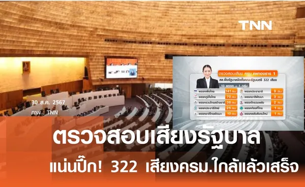 เช็คเสียงรัฐบาล 322 เสียง -ฝ่ายค้าน 171 เสียง 