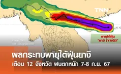 เตือน 12 จังหวัดโดนผลกระทบจากพายุไต้ฝุ่น “ยางิ” ฝนตกหนัก 7-8 กันยายน 2567