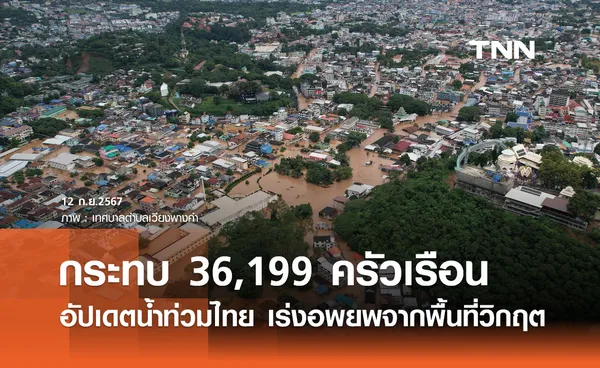 น้ำท่วมล่าสุด! ประชาชนได้รับผลกระทบ 36,199 ครัวเรือน เร่งอพยพออกจากพื้นที่วิกฤต