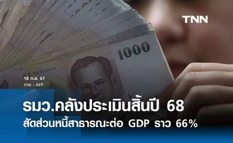 รมว.คลังประเมินสิ้นปี 68 สัดส่วนหนี้สาธารณะต่อ GDP ราว 66%