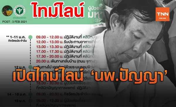 เปิดไทม์ไลน์  ‘นพ.ปัญญา’ ก่อนเสียชีวิต ตั้งข้อสังเกตผู้ป่วยรู้ว่าติดเชื้อหรือไม่ก่อนพบหมอ