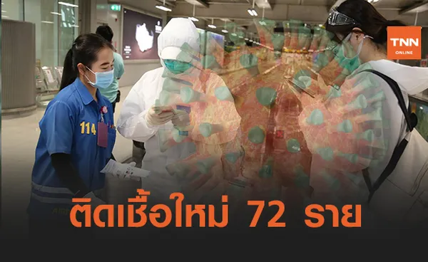 จำนวนลดลง! ศบค.พบติดโควิดรายใหม่ 72 ราย