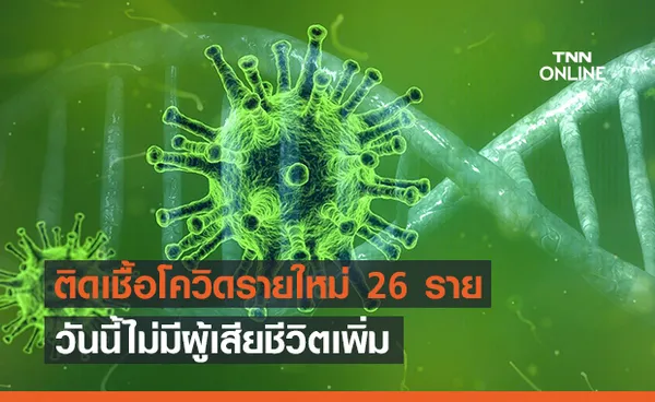 ศบค.พบผู้ติดเชื้อโควิดรายใหม่ 26 ราย ไม่มีดับเพิ่ม