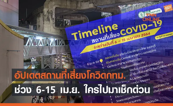 อัปเดตสถานที่เสี่ยงโควิด กทม. 6-15 เม.ย. ใครไปมาเช็กด่วน!