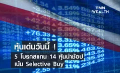 หุ้นเด่นวันนี้!  5 โบรกสแกน 14 หุ้นน่าช้อป เน้น Selective Buy    TNN WEALTH