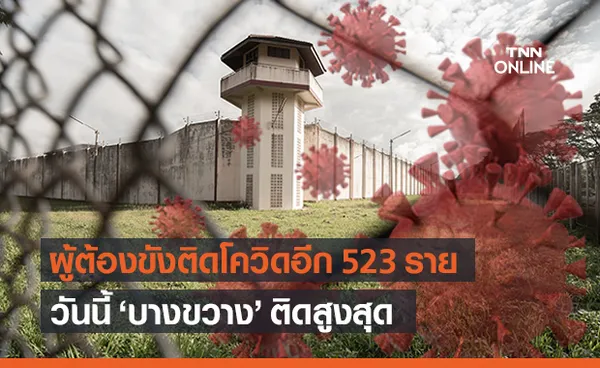 ราชทัณฑ์ พบผู้ติดเชื้อโควิดเพิ่ม 523 ราย เรือนจำบางขวาง ติดสูงสุด