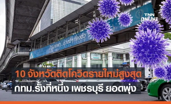 10 จังหวัดติดเชื้อโควิดสูงสุดวันนี้ กทม. รั้งที่ 1 เพชรบุรี ยังแรง