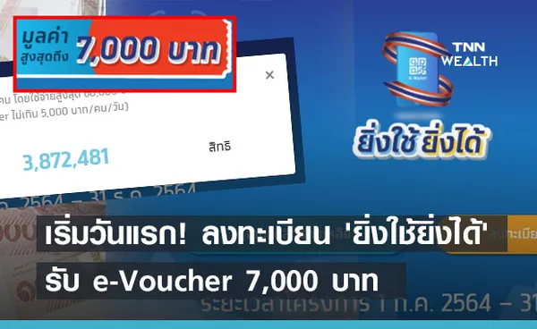 เริ่มวันแรก!  ลงทะเบียนโครงการ 'ยิ่งใช้ยิ่งได้' รับ 7,000 บาท 