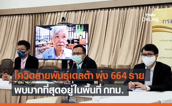 กรมวิทย์ฯ เผย โควิดสายพันธุ์เดลต้า พุ่ง 664 ราย พบมากสุดอยู่ในกทม.