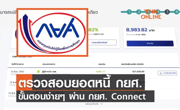 เปิดขั้นตอน ตรวจสอบยอดหนี้ กยศ. จัดการง่ายๆ ผ่าน กยศ. Connect 