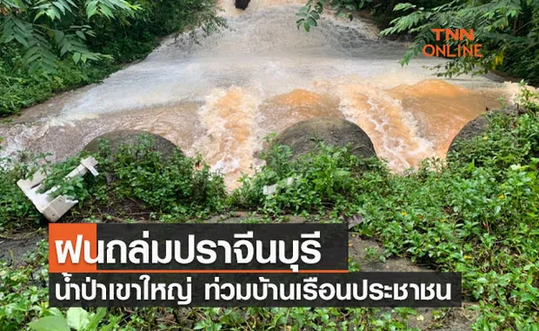 ฝนถล่มปราจีนบุรี น้ำป่าเขาใหญ่หลากท่วมบ้านเรือนประชาชน