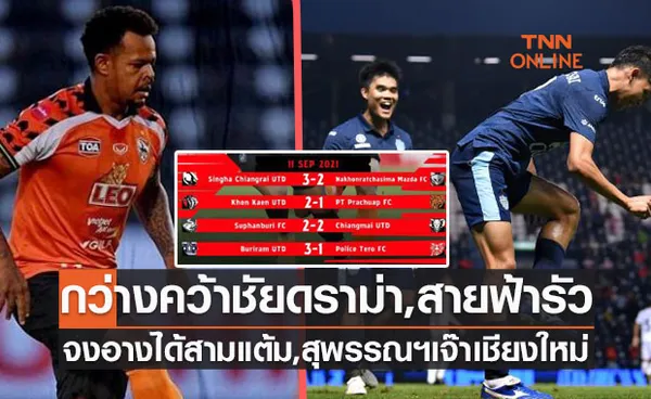 สรุปผลการแข่งขันฟุตบอลไทยลีก 1 ประจำวันเสาร์ ที่ 11 ก.ย. 64