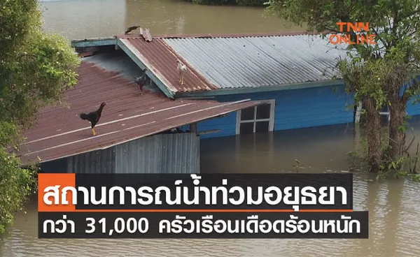 สถานการณ์น้ำท่วมอยุธยา 10 อำเภอ กว่า 31,000 ครัวเรือนเดือดร้อนหนัก