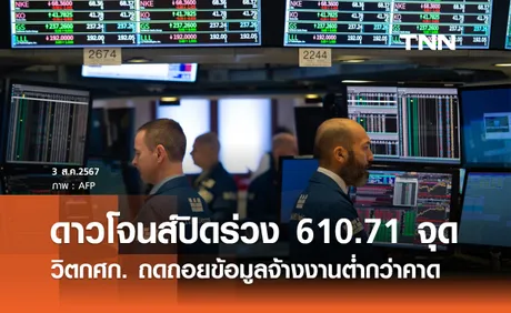 หุ้นวันนี้ดาวโจนส์ 3 ส.ค. ปิดร่วง 610.71 จุด วิตกเศรษฐกิจสหรัฐถดถอย