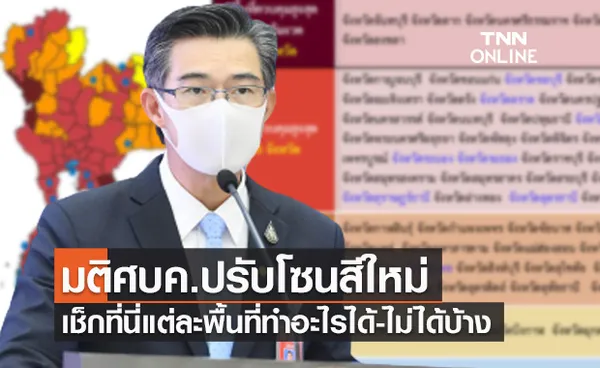 เช็กที่นี่! มติศบค.ปรับโซนสีใหม่ แต่ละพื้นที่สามารถทำอะไรได้-ไม่ได้บ้าง