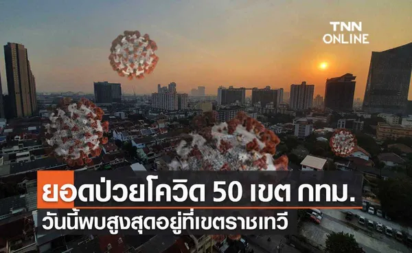 กทม.เปิดยอดติดเชื้อโควิดรายเขตทั้ง 50 เขต วันนี้ สูงสุดอยู่ที่ เขตราชเทวี